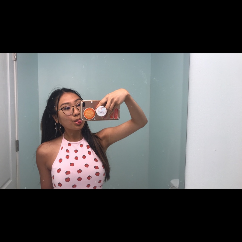 strawberry halter top